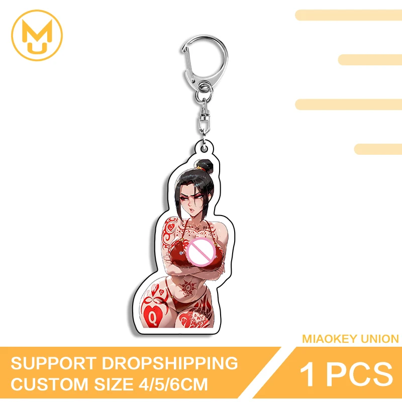 NSFW Tattoo Girl Azula Cartoon Character Double Sided Key Chains Unique Sexy Cosplay Accessories Suitable For Back To School
