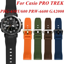 24mm For Casio PRO TREK PRG-650Y/600 PRW-6600 GA2000 Watch Strap Universal Watchband Rubber Wristband Quick release Bar Bracelet