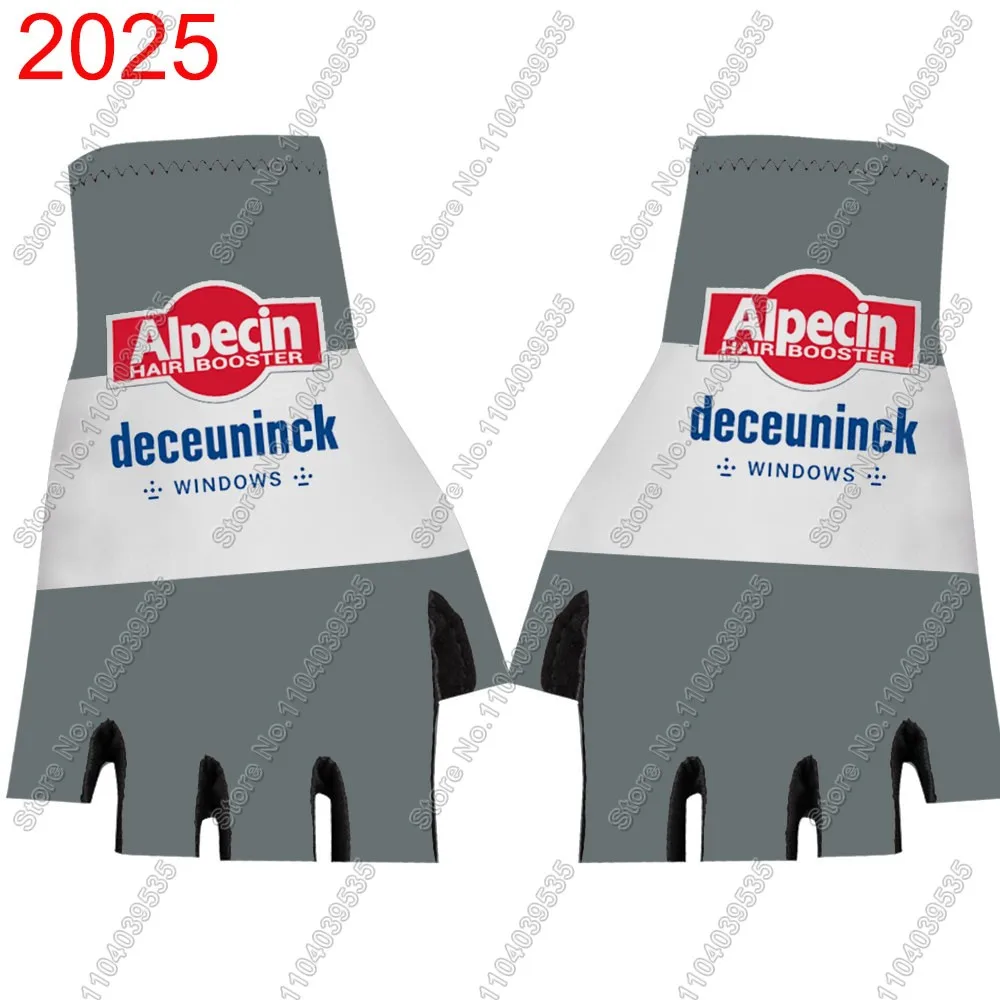 2025Alpecin Deceuninck Fahrradhandschuhe Team Herren Gel Halbfinger Fahrradhandschuh Rennrad Trikots MTB Guante Ciclismo