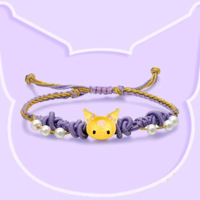 

Sanrio милый браслет Куроми переводные бусины ручной работы жемчужный браслет модная роскошная аниме OL ручная веревка