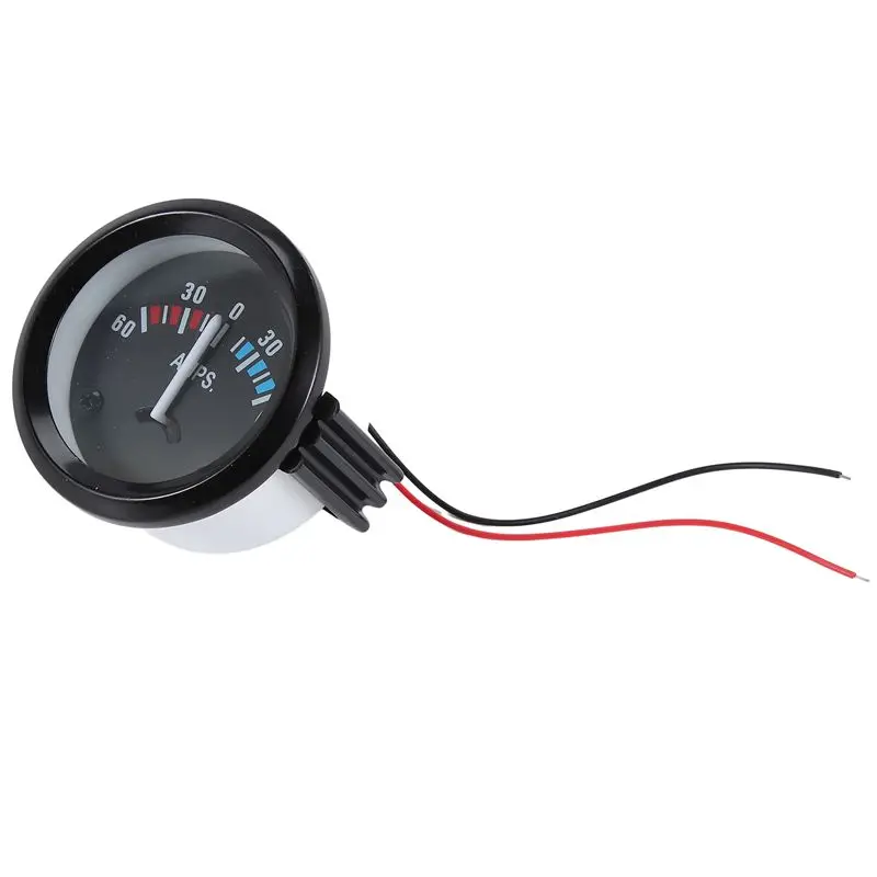 A20K-2 Polegadas 52mm 12V Medidor de Amperímetro Automotivo LED para Carro e Barco 60-0-60 AMP Preto