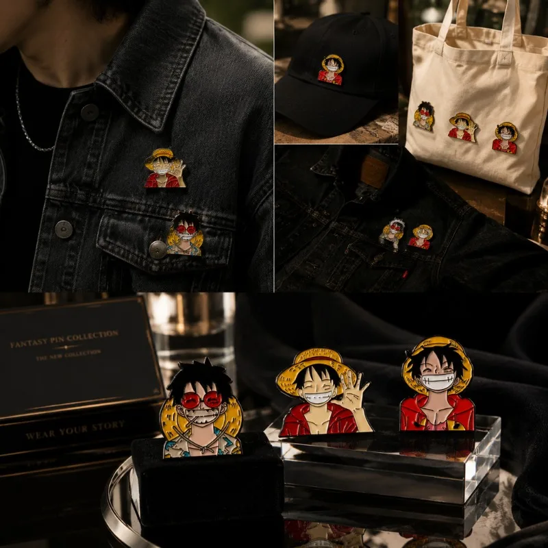 New Anime Pirate Adventure Soft Enamel Brooch Pin Alloy Badge for Clothing Backpack Accessory Fashion Cosplay Gift Vintage