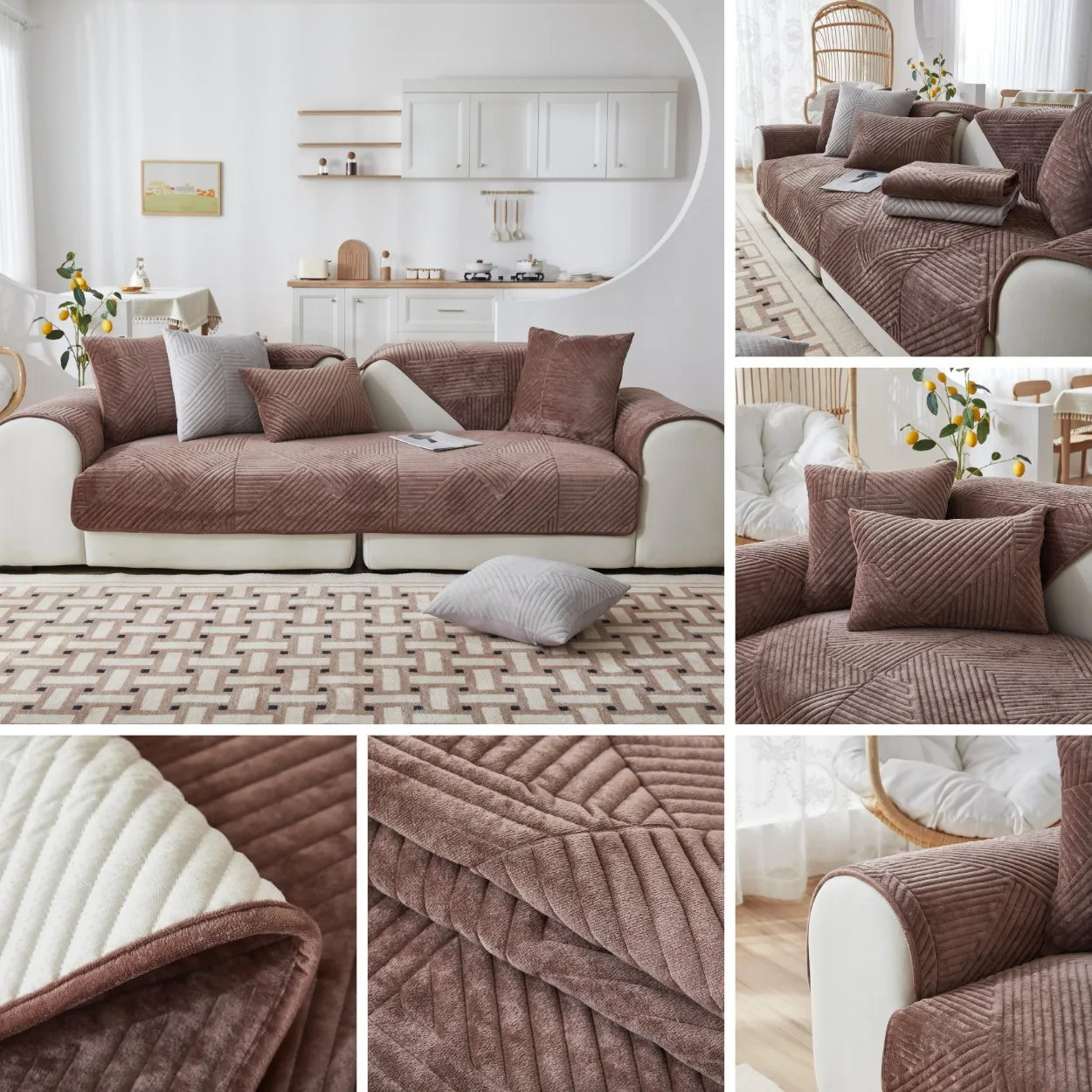 Kristall Samt Sofa Abdeckung Haustier Hund Kind Matte Sessel Möbel Schutz Rutschfeste Moderne Couch Abdeckungen Schonbezüge für Wohnzimmer – Detail 10