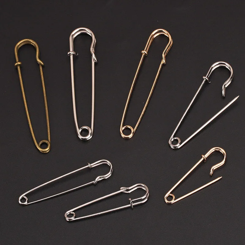 10pcs Large Safety Pin Base Spring Hook Lock Clip for DIY Charm Brooch Jewelry Making Clothing Craft Supplies Duty Sewing Tools