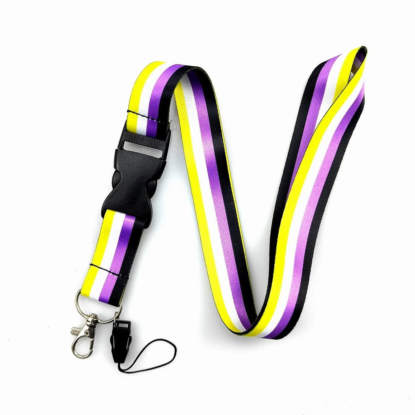 Hot 10pcs Fashion Colored stripes key mobile phone lanyard phone neckband key chain sling  ID badge Factory wholesale