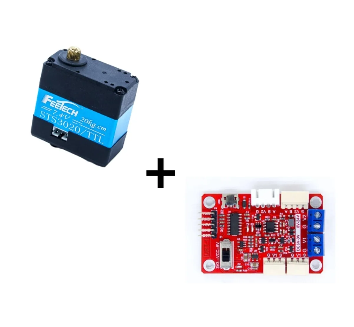 FEETECH Servo 8.4V 24.3KG TTL Paket Digital Motor Tanpa Sikat 360 Derajat STS20 untuk Model Robot Mainan