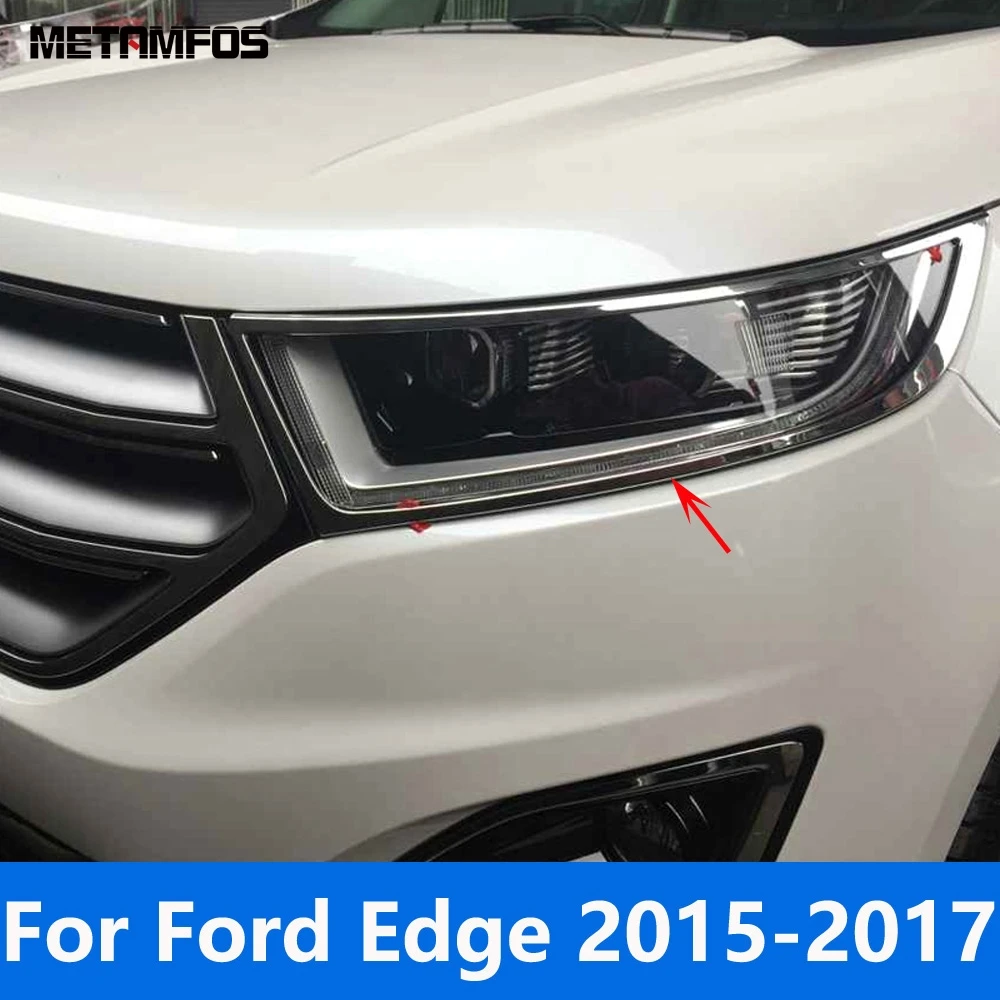 

Накладка на переднюю фару для Ford Edge 2015 2016 2017, хромированная защитная рамка на переднюю фару, внешние аксессуары, Стайлинг автомобиля