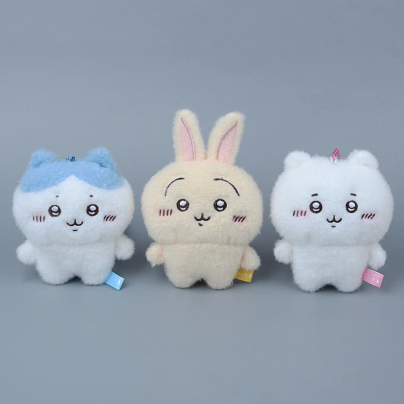 12cm Kawaii Hachiware Usagi Plush Keychain Cute Cartoon Chiikawa Soft Stuffed Plushie KeyRing Bag Charm Accessories Pendant Gift