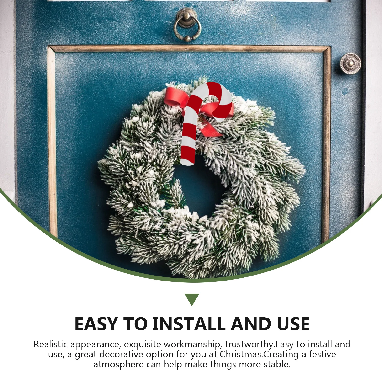 

12Pcs Christmas Decorative Crutch Ornaments Plastic Hanging Pendants Xmas Tree Festival Decor Party Accessories