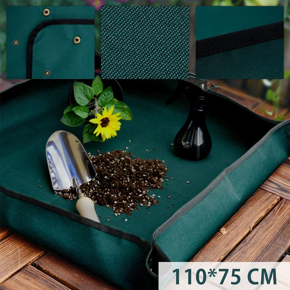 43\'\' Planting Mat Oxford Cloth Plant Repotting Mat Foldable Waterproof Gardening Potting Pad Flower Pots Transplanting Mats