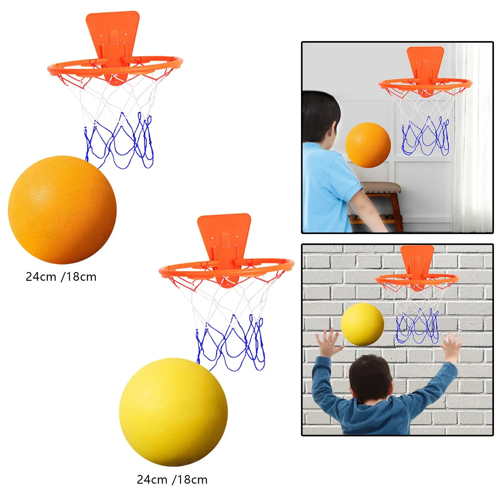 

Silent Basketball with Hoop Bouncy Ball Party Favors Low Noise Soft Backyard Children Toys Ball Indoor Quiet Training Ball