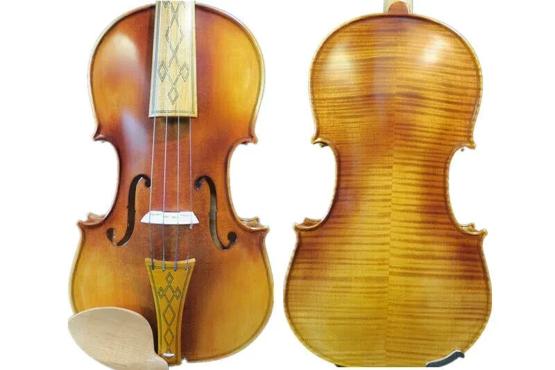 

Baroque style profession maestro violin 4/4,drawing and sculpted volute #14682