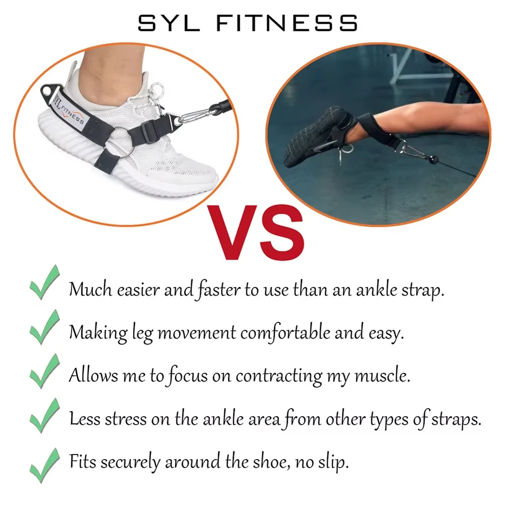 Fitness Attachment Ankle Straps Glute Kickback Leg Exercise Abductors Resistance for Cable Machines Shoe Cover Pull Belt