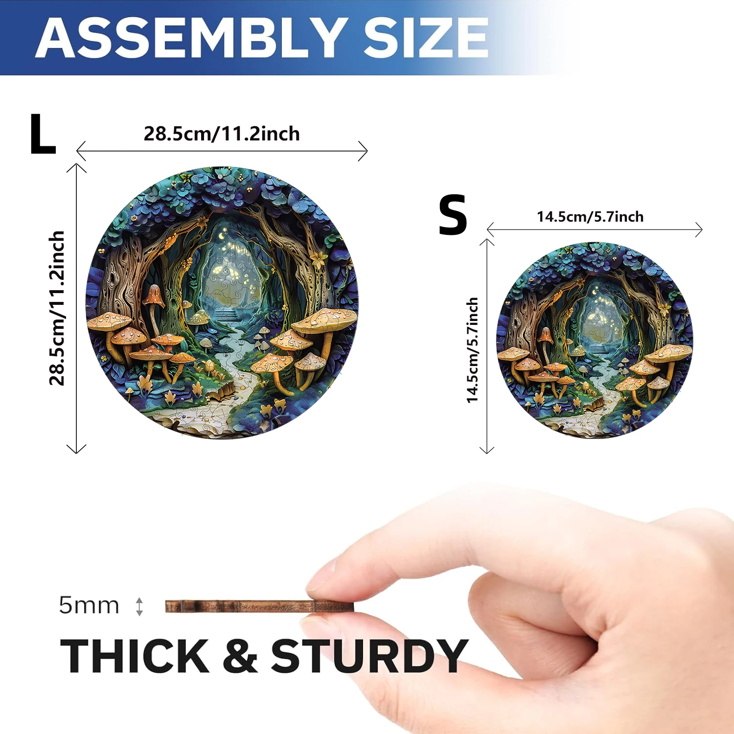 Bospad houten puzzel, speelgoedpuzzel met hoge moeilijkheidsgraad, concentratietraining voor volwassenen, woondecoratie