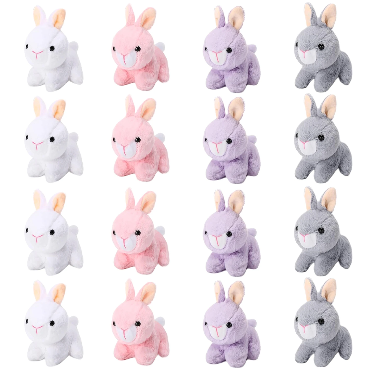 12-24 Stück Osterhase Plüschtiere Niedliche Tierhase Gefüllte Puppe Osterkorbfüller Geschenk für Kinder Kaninchen Tierhase Puppe