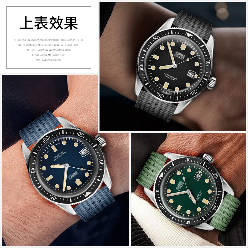 حزام بديل من السيليكون الأصلي لساعة ORIS Aviation 65 Pilot Diver 01733 ملحقات متوافقة مع حزام الساعة