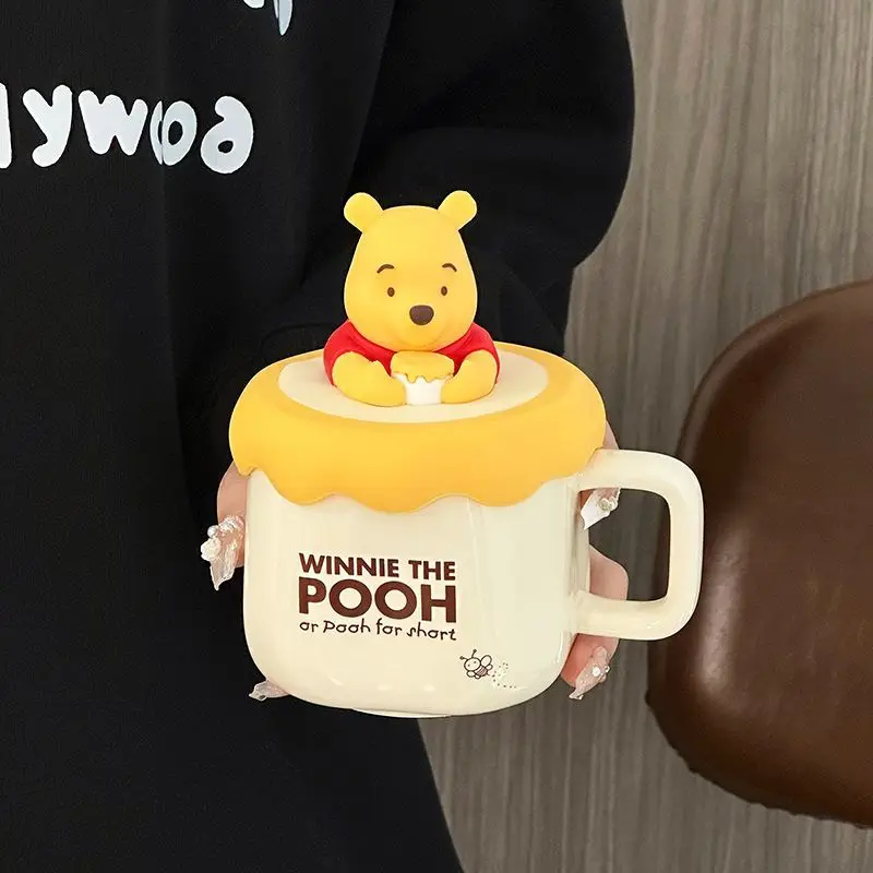 

Cartoon Disney Lotso Winnie the Pooh cute couple students easy to carry comfortable non-slip home ceramic mug birthday gift