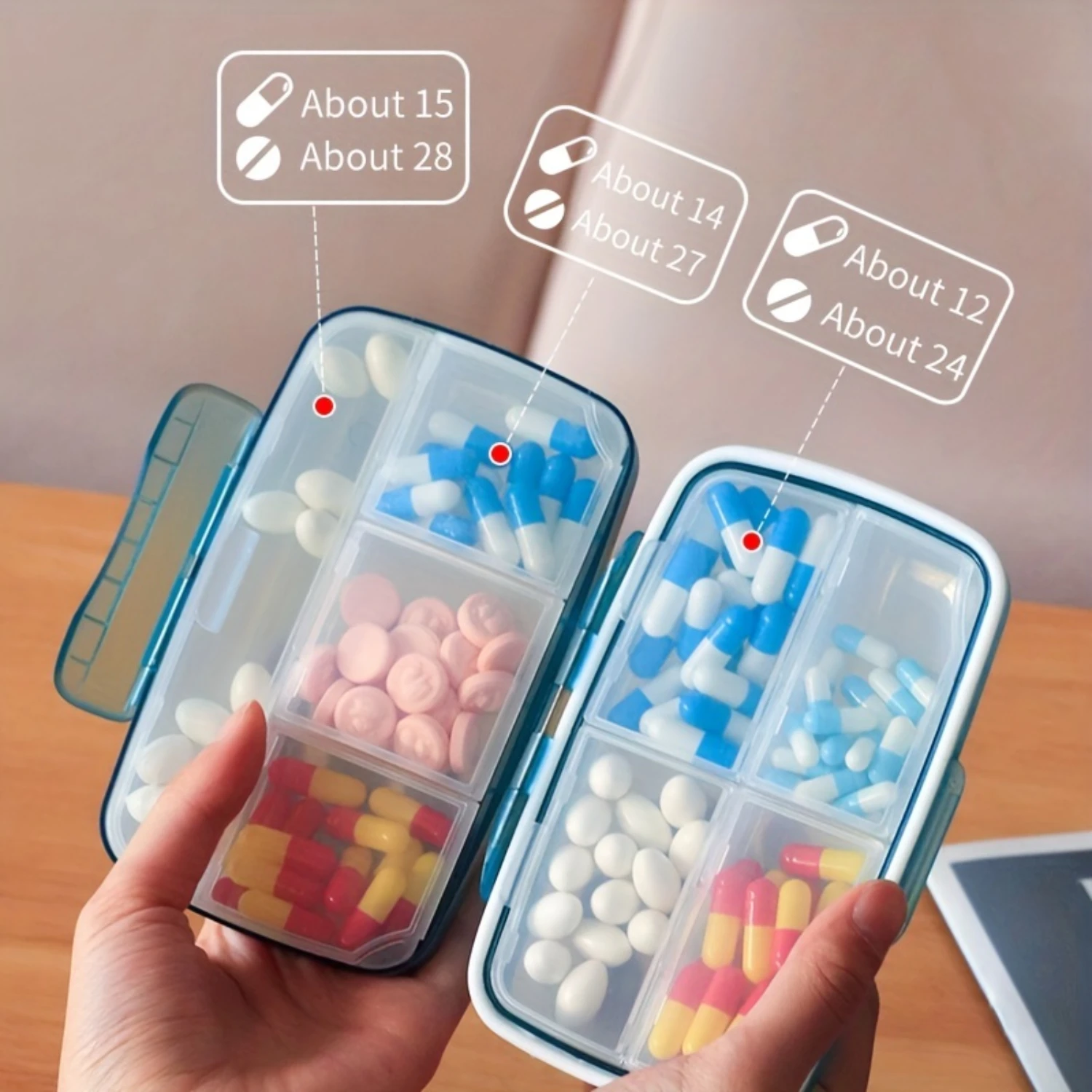 1pc Pill Box, Large Capacity Health Products Sub-packaging Pill Box, Extra-large Size For The Elderly, Portable Medicine Box Wit