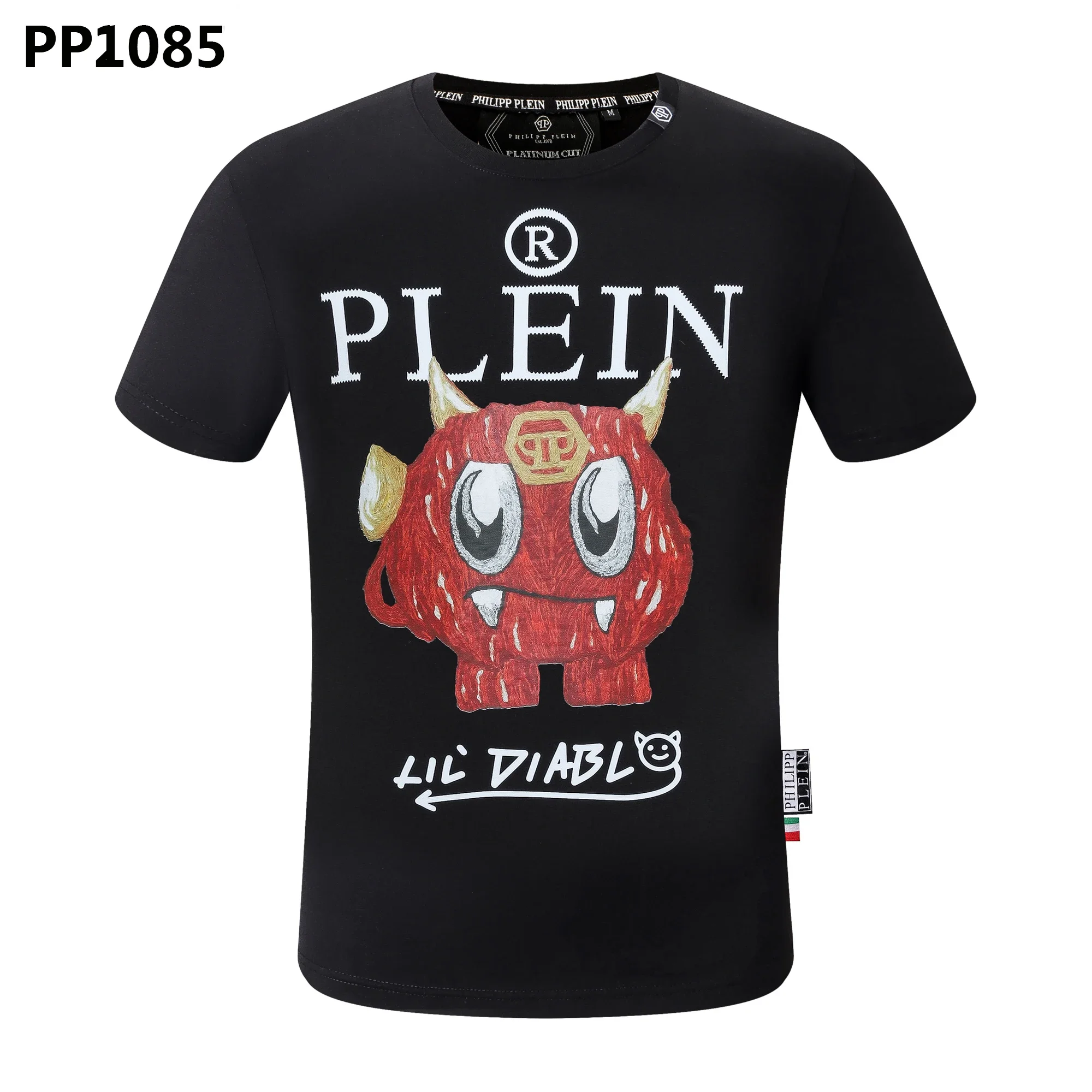 Philipp Plein Classic Fashion Retro Hip Hop Luxury Diamond Summer Crewneck Men's and Women's Summer T-shirt