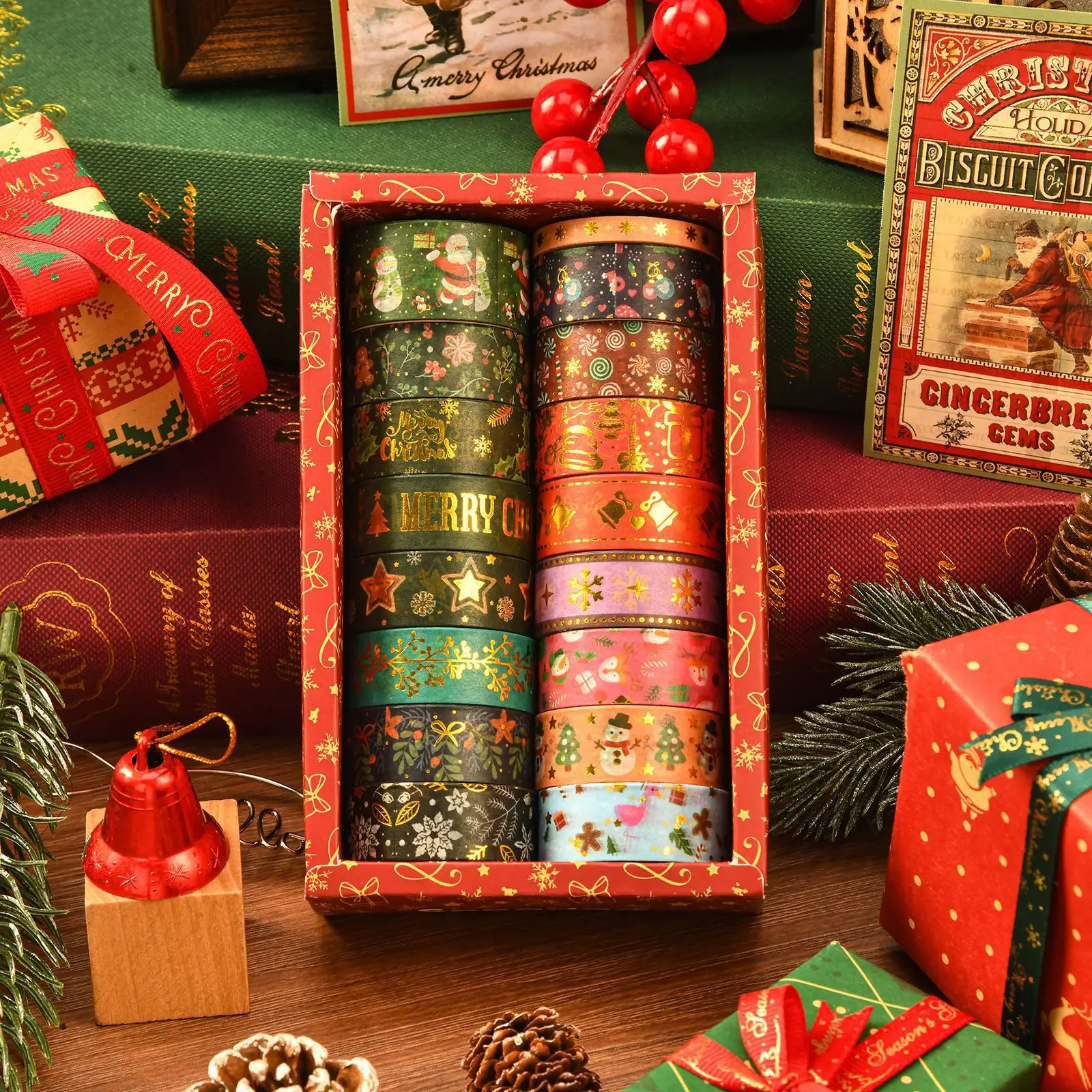 

Christmas Series Washi Tape Set Santa Claus Christmas Tree Decorative Paper Tape for DIY Stickers Student Craft Journaling