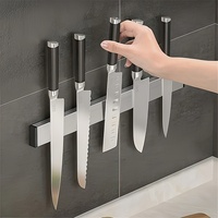 1Pc Magnetic Knife Holder For Wall Magnetic Knife Strip Powerful Magnet Knife Rack For Kitchen Stainless Steel Knife Holder Rack