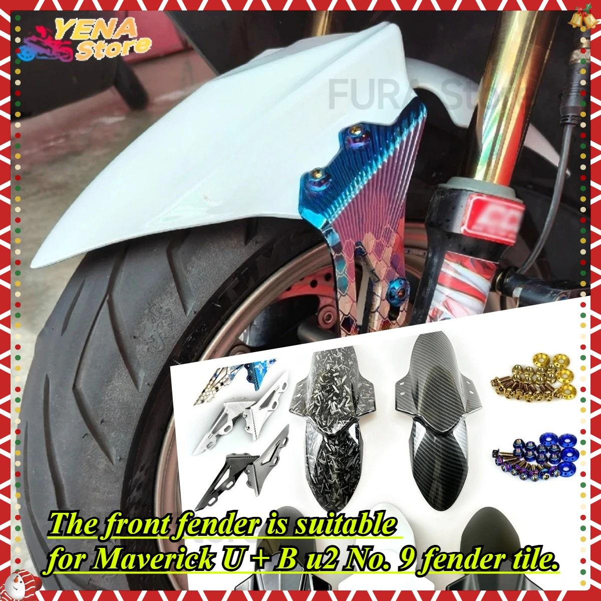 

2025 Motorcycle Front Fender MudGuard Scooter Modification CNC Aluminium Bracket For Maverick UQI + NXT Ninth Orion, Mechanic