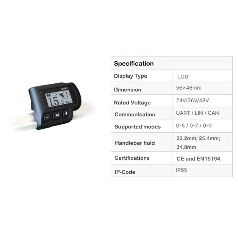 Ebike LCD Display Conversion Kit 24V36V48V Electric Bike Component part KEY DISP KD58C Bicycle Accessories Electric Mountain Bik