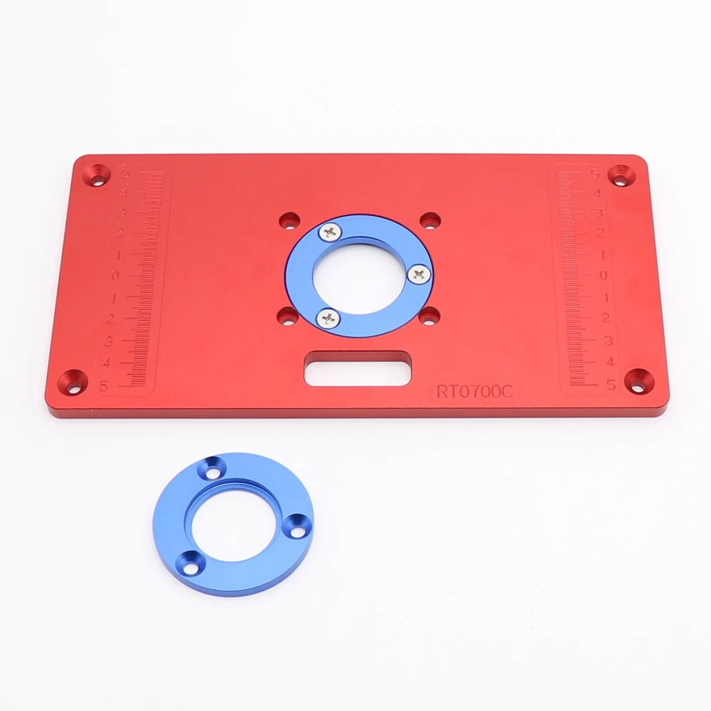 Aluminum Router Table Insert Plate with 2Pcs Insert Ring for Woodworking Bench Tools Wood Router Table Free Shipping