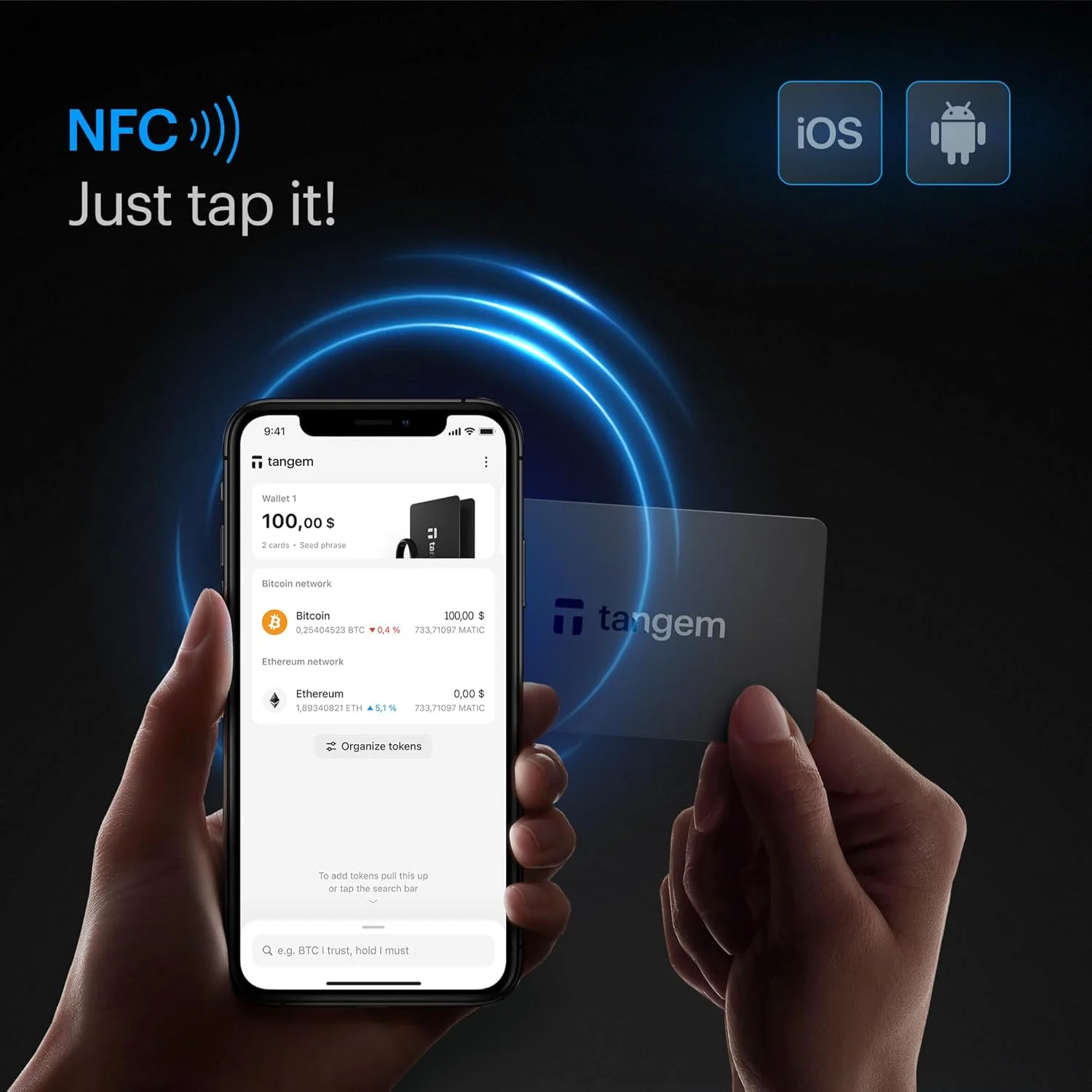 Wallet Pack of 3 - Secure Crypto Wallet - Trusted Cold Storage for Bitcoin, Ethereum, NFT's & More Coins - 100% Offline Hardware