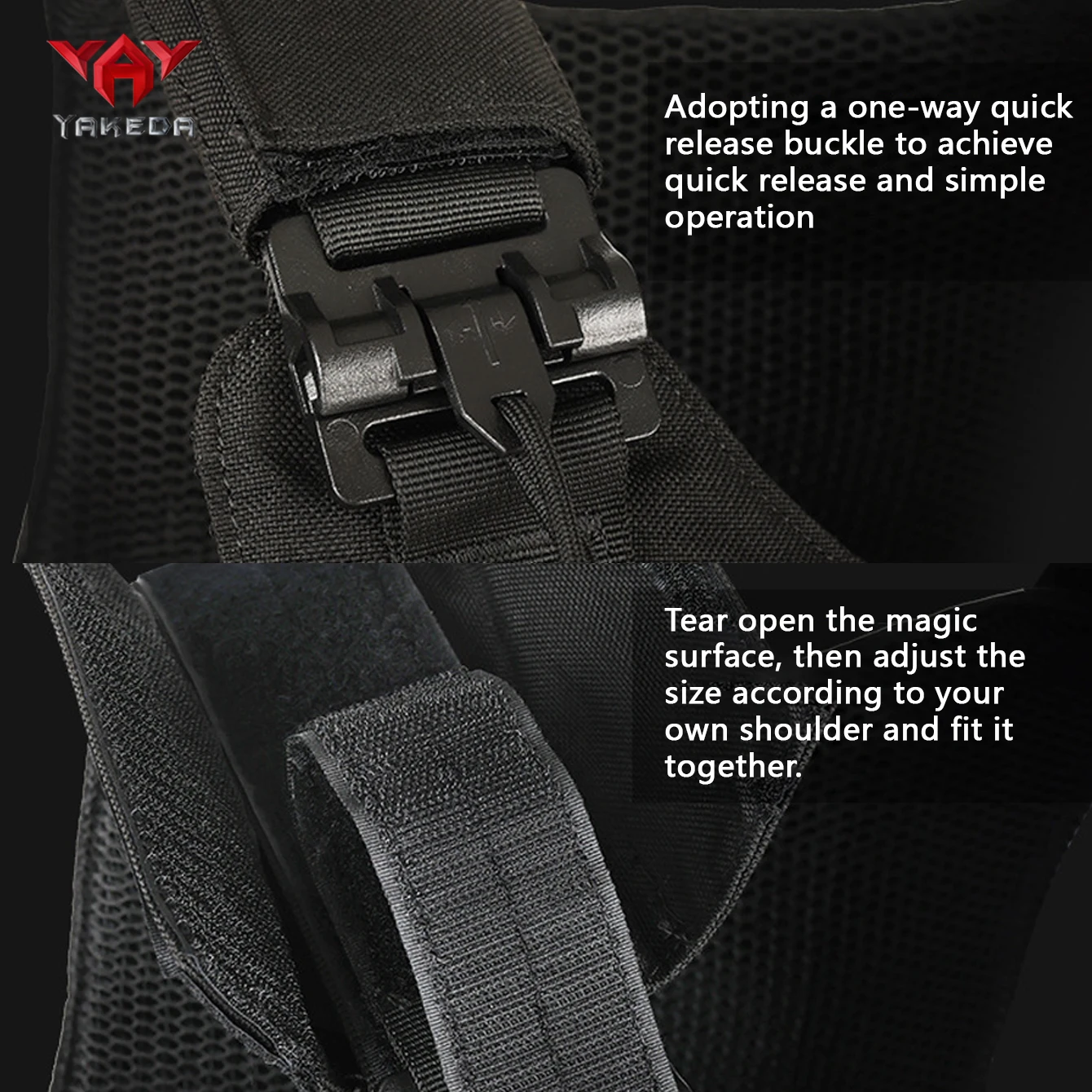 YAKEDA Adjustable Shoulder Strap Quick Release Buckle Hunting Tank Top MOLLE Expansion with Hidden Pocket