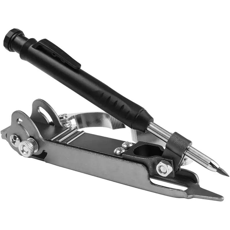 DT15 Multi-function Scribing Tool, Carpenter Scriber Gauge with Deep Hole Pencil, Woodworking Line Maker, Aluminum Alloy