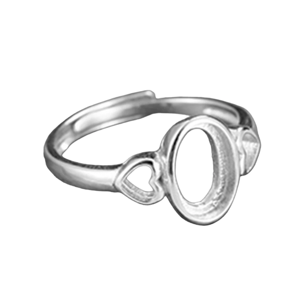 

Ring Blank (6x9mm Oval Blank) Adjustable Sterling Silver Ring Setting Long-Lasting White Gold Plated 925 Silver Ring Base