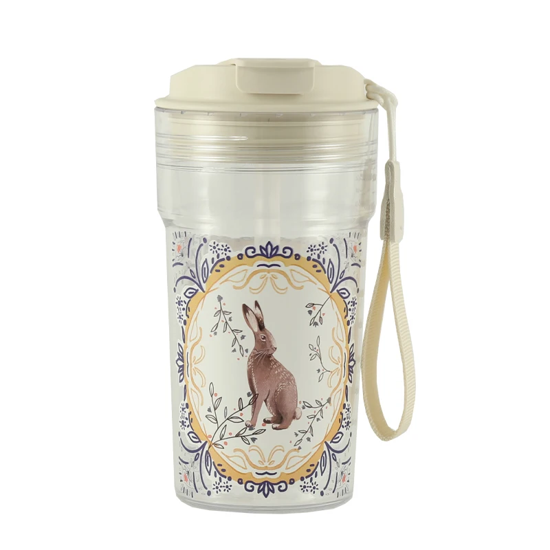 

London Pottery 500ml drinkware water bottle drinking utensils reusabl plastic cup aesthetic cup mug for gym children with straw