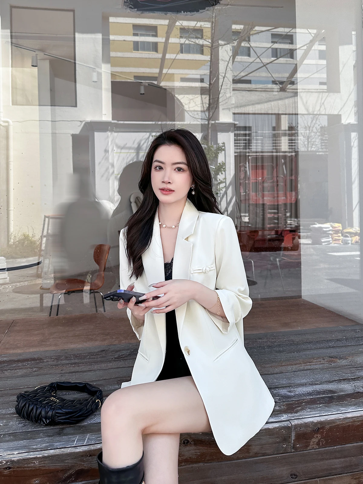 

New Sle Light Weight Sun Protection White Color Ladies Suit Jaet 2024 Summer Collection Commute Sle Pure Color Chinese ...