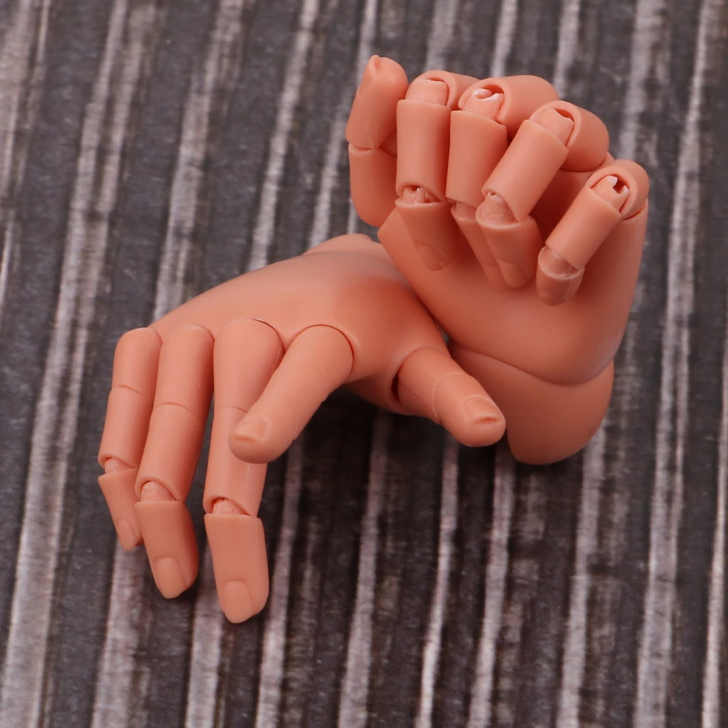 

Flexible Male Jointed Hands Model for 1/4 BJD Doll Accessories Coffee