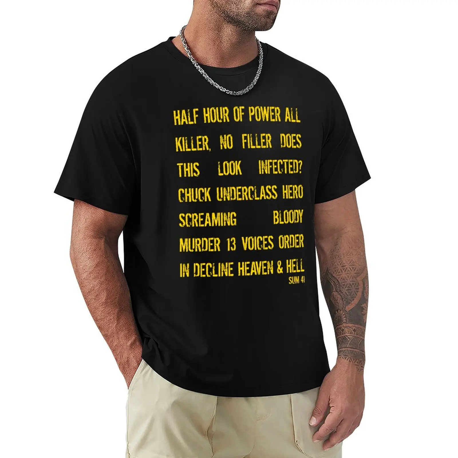 

Sum 41 Discog T-Shirt Basic Casual Short Sleeve Cotton Shirt