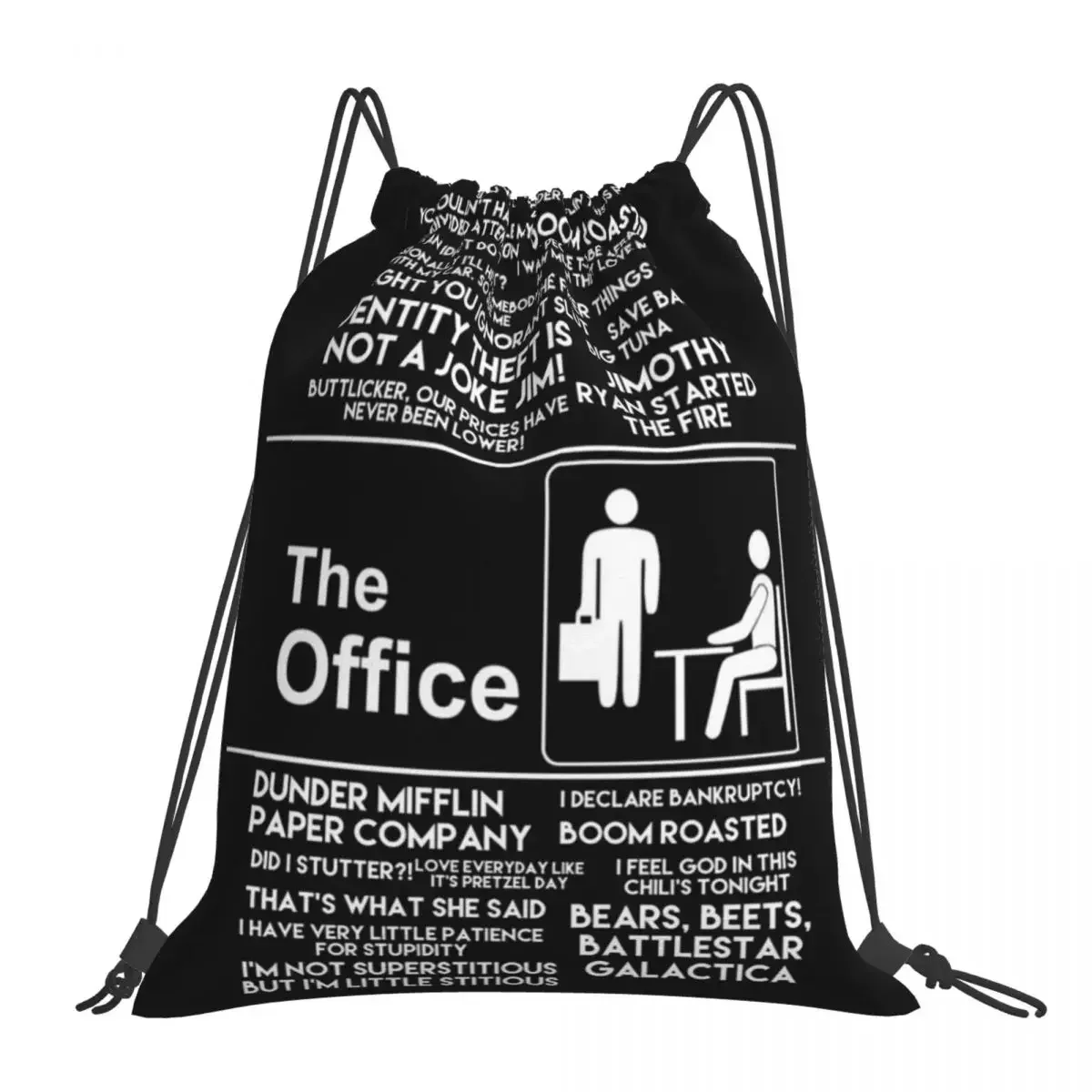 The Office Ultimate Quotes Backpacks Portable Drawstring Bags Drawstring Bundle Pocket Sports Bag BookBag For Travel School