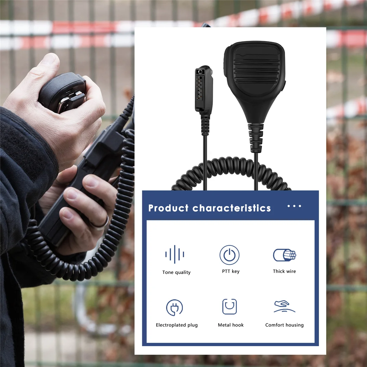 High Quality IP54 Waterproof Portable Loudspeaker Mic Microphone For Motorola Walkie Talkie STP9000 Two Way Radio Sepura Vogue