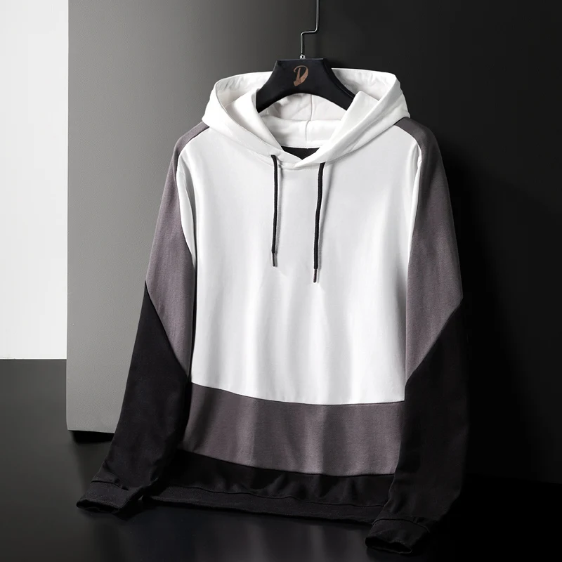 Deioao M-XXXL Harajuku Hooded Pullovers Women Cotton Polyester Thick Loose Hoodies Lady Patchwork Sweatshirts Draw String Tops