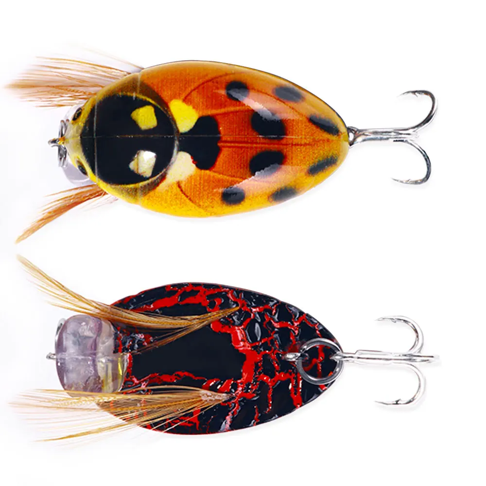 HENGJIA 1PCS 3,8 cm 4g Künstliche Marienkäfer Angeln Köder Zikade Käfer Insekt Wobbler Angeln Lockt Topwater Für bass Karpfen Angeln – Detail 8