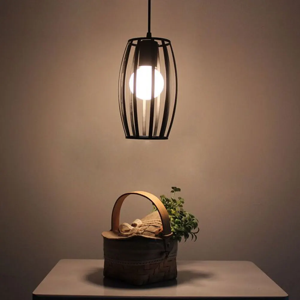 

Retro Vintage Iron Art Lampshade for Home Industrial Style Decorative Black Light Cage Guard Chandelier Lamp Shade
