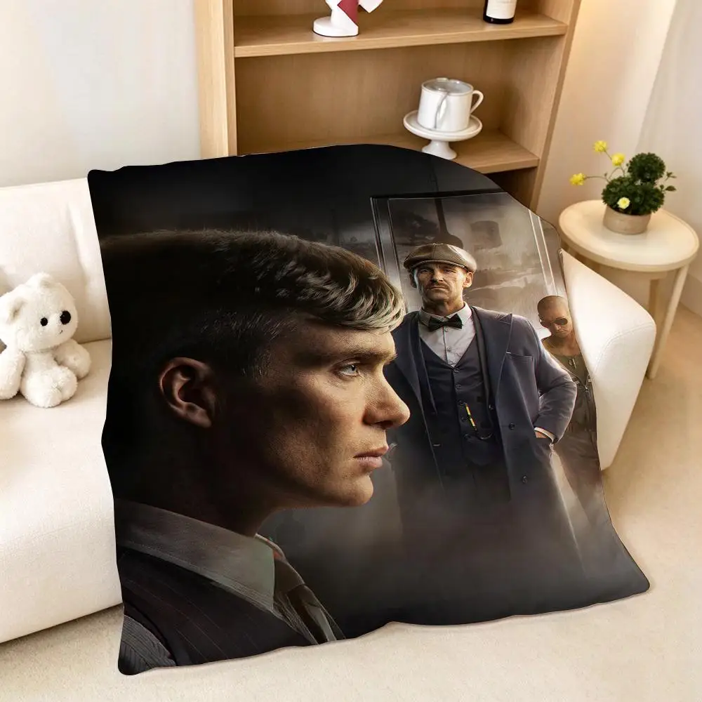 P-Peaky Blinders T-Tommy Shelby Throw Group Throw Flannel Blanket, Suitable For Sofas, Beds, Offices, Exquisite Gift Blankets