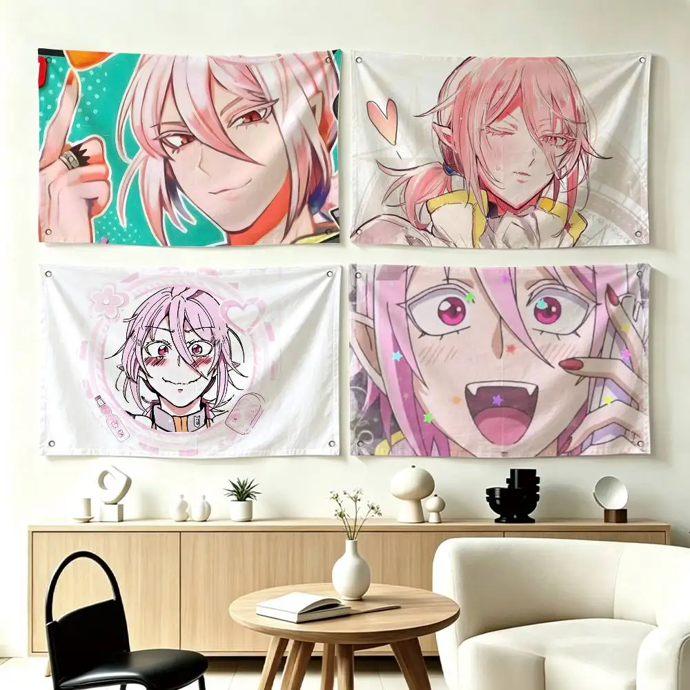 Welcome to Demon School! Iruma-kun Alice Asmodeus Flags for Bedrooms Home Decor Items Outdoor Decors Garage Decoration Flaga