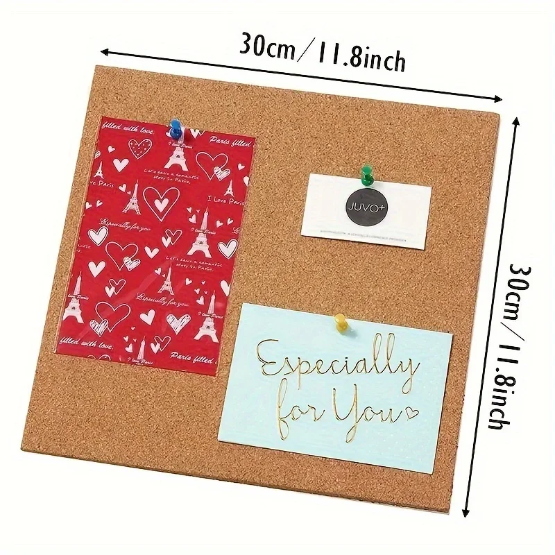 30 سنتيمتر/11.8in مربع فرملس لوحة الفلين ذاتية اللصق ديكور صور جدار عرض إشعار لوحة إبرية لديكور مكتب المنزل