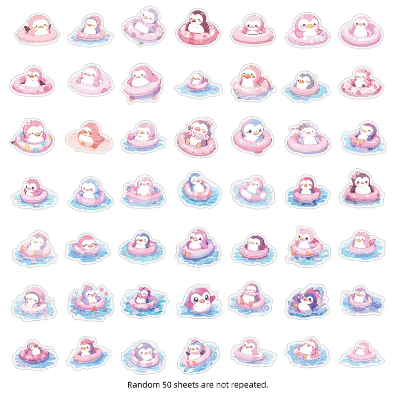50 Uds. Pegatinas decorativas creativas de pingüino con personalidad de dibujos animados