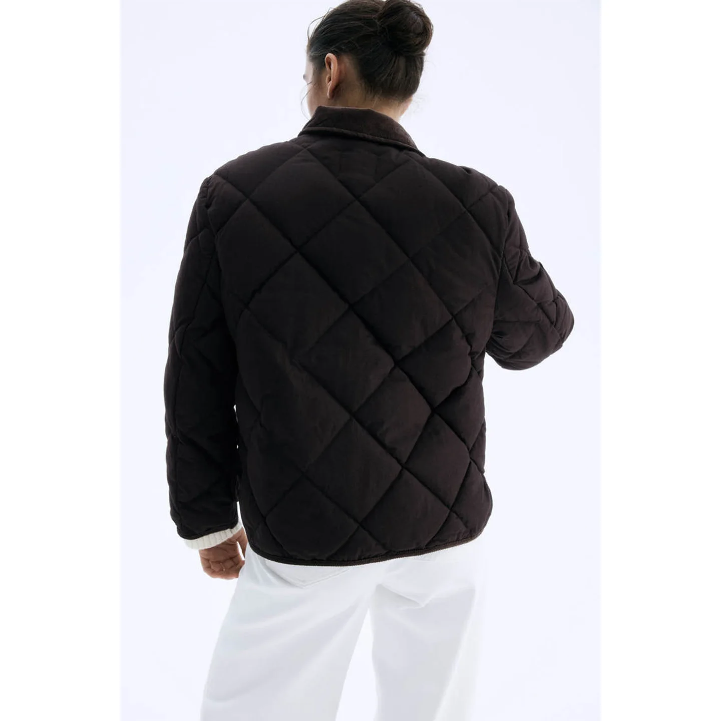 Prendas de abrigo largas y holgadas para mujer, ropa de abrigo acolchada con estampado de diamantes, estilo coreano, otoño, nuevo detalle ket