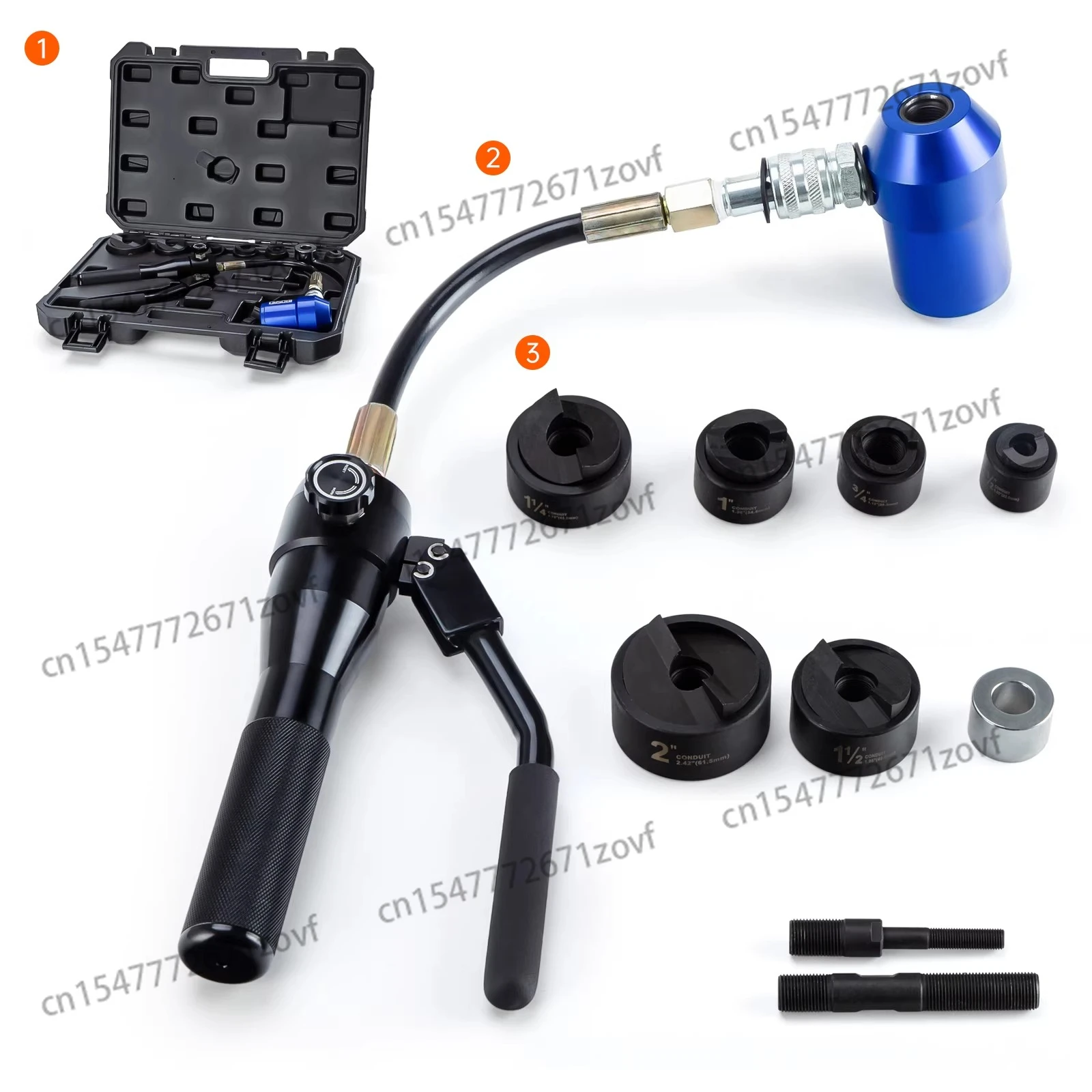 WK-80,000 Hydraulic Hole Opener, Stainless Steel Metal Plate Soft Steel Plate Hole Punch 8T