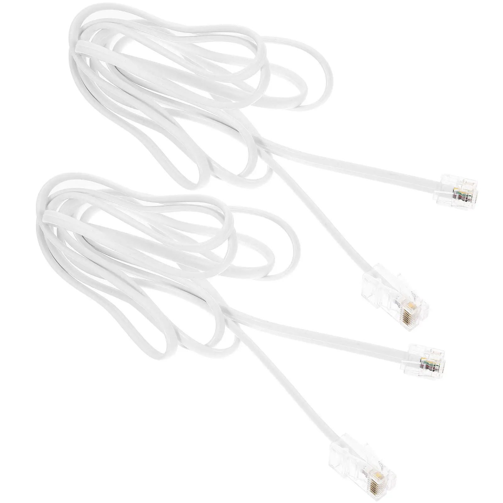 2Pcs Ethernet to Phone Line Adapter Rj11 to Rj45 Converter with 17M Cable Plug and Play Simple Design for