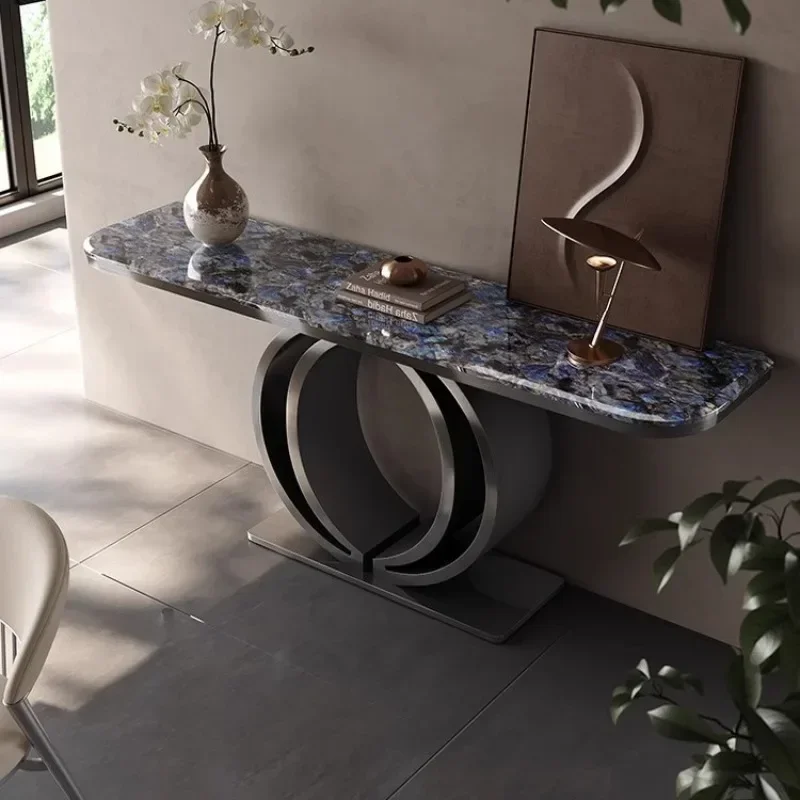 End View Villa Simple Modern Entrance Table Designer Bar Sapphire Marble Light Luxury Entrance Table