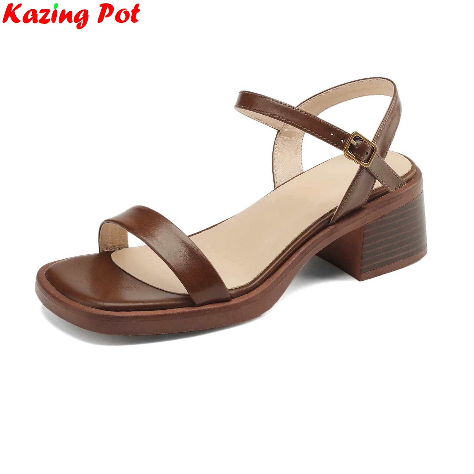 Sandalias de Mujer Modernas de Talla Grande 34-41, de Cuero Vacuno, con Punta Abierta, Tacones Altos, Estilo Gladiador, para Verano, Citas, Vacaciones, Retro, con Tira Trasera